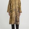 By Walid One Of A Kind | Antique Silk Chinese Panel Sylvia Coat In Brown And Peach