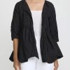 Daniela Gregis Jackets | Washed Cotton Giacca Torte Taglio Jacket In Nero Black