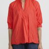 Daniela Gregis Tops | Washed Cotton Camicia Kora Top In Glow Red