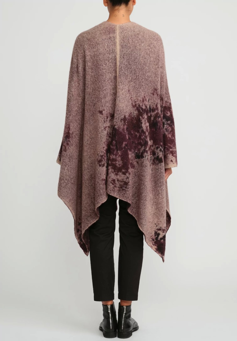 Avant Toi Ponchos | Merino Hand-Painted Wool And Camel Hair Poncho In Seppia Purple