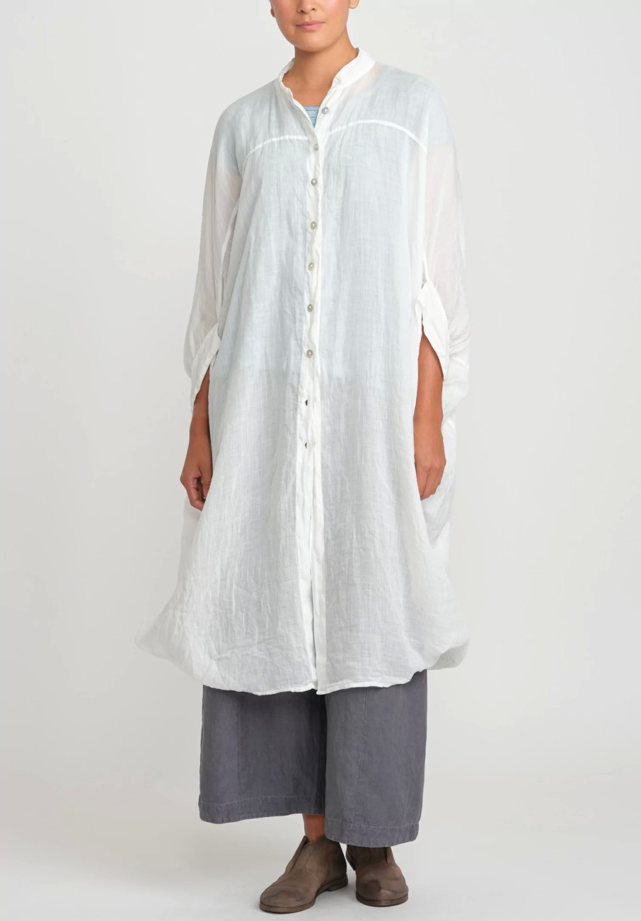 Gilda Midani Tunics | Linen Square Tunic In White