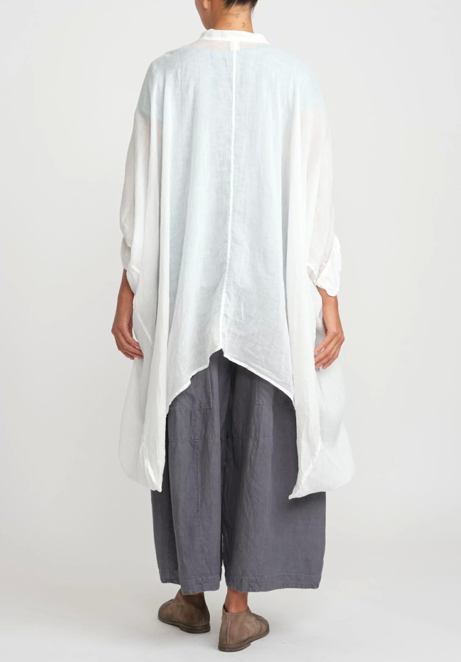 Gilda Midani Tunics | Linen Square Tunic In White