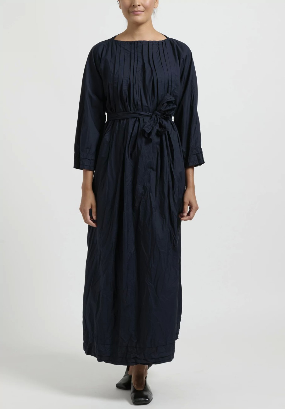 Daniela Gregis Dresses | Cotton Gio Pieghe Irregolari Dress In Navy Blue