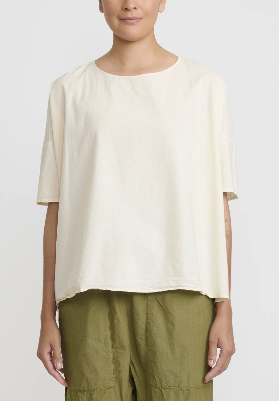 Album di Famiglia Tops | Serie Numerata Cotton Light T-Shirt In Natural White