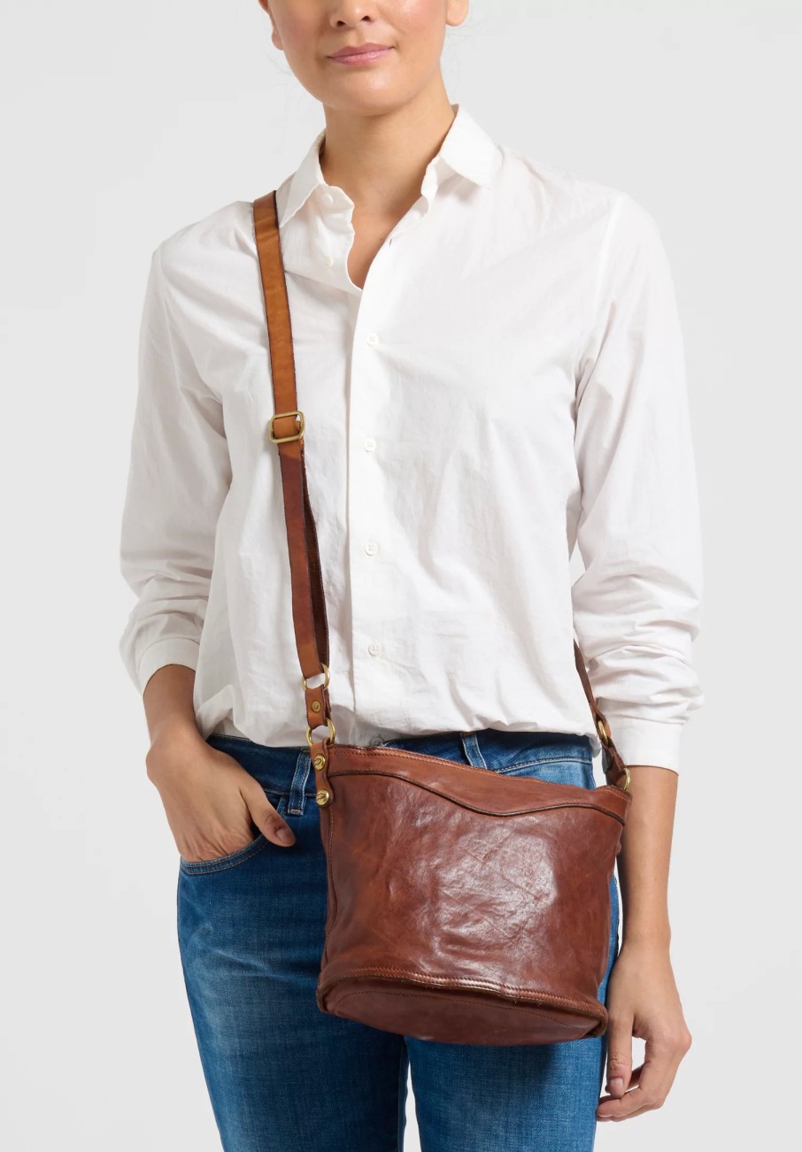 Campomaggi Handbags | Secchiello Bucket Bag In Cognac Brown