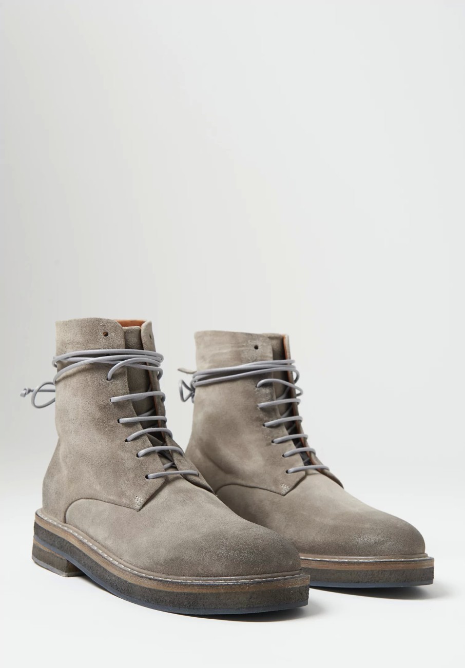 Marsèll Boots | Suede Parrucca Lace-Up Ankle Boots In Asfalto Grey