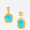 Lika Behar Earrings | 24K, Cabochon Sleeping Beauty Turquoise Earrings