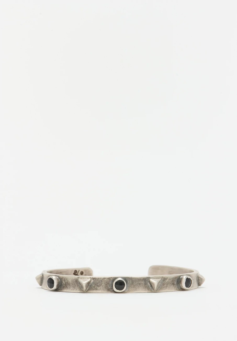 Miranda Hicks Bracelets | Sterling Silver & Black Spinel Mini Collar Cuff