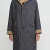 Nanna Pause Coats & Dusters | Baby Alpaca And Virgin Wool Dorian Bis Coat In Camel Brown & Blue