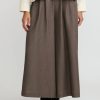 A Tentative Atelier Pants | Drapey Flared Jacquard Pants In Dark Brown