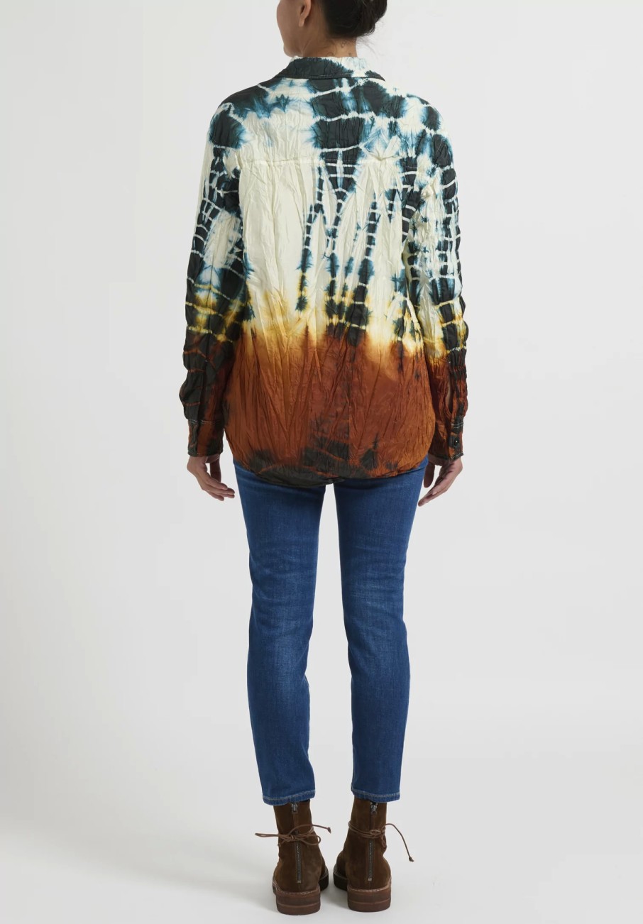 Jil Sander+ Jackets | Padded Tie Dye Shirt In Green & Brown