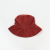 Album di Famiglia Hats | Cotton Velvet Wide Brim Hat In Red