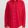 Chez Vidalenc Shirts & Blouses | Hand-Dyed Cotton Kilber Axl Shirt In Racing Red