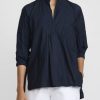 Daniela Gregis Tops | Washed Cotton Camicia Kora Top In Navy Blue