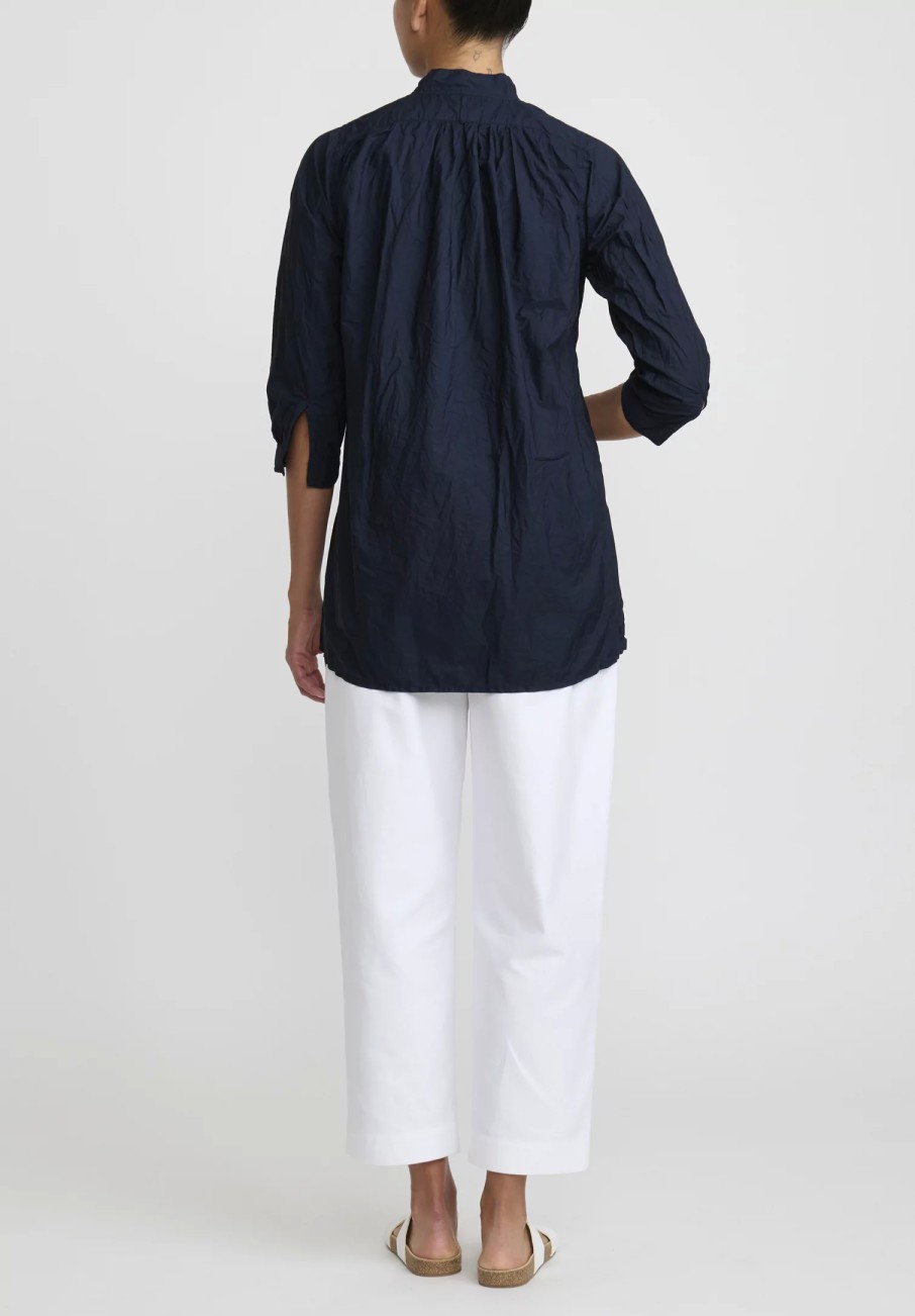 Daniela Gregis Tops | Washed Cotton Camicia Kora Top In Navy Blue