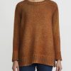 Avant Toi Knitwear | Hand-Painted Side Slit Sweater In Nero Corten Orange