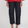 Daniela Gregis Pants | Washed Silk Sigaretta Elastico Pants In Navy Blue