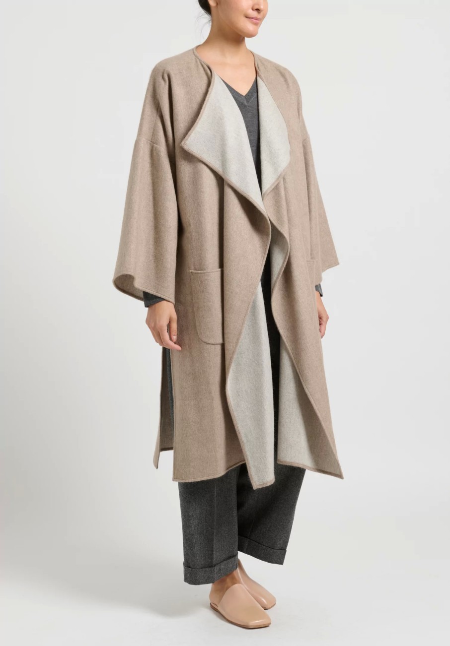 Alonpi Coats & Dusters | Cashmere Open Front Coat In Natural