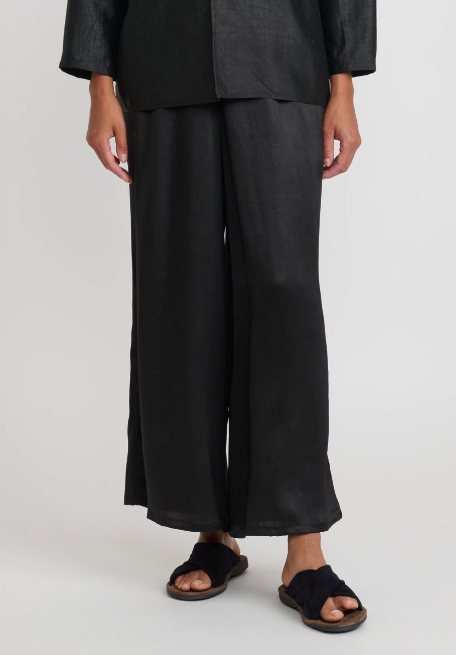 Noir Handmade Pants | Mud Silk Wide Pants In Black