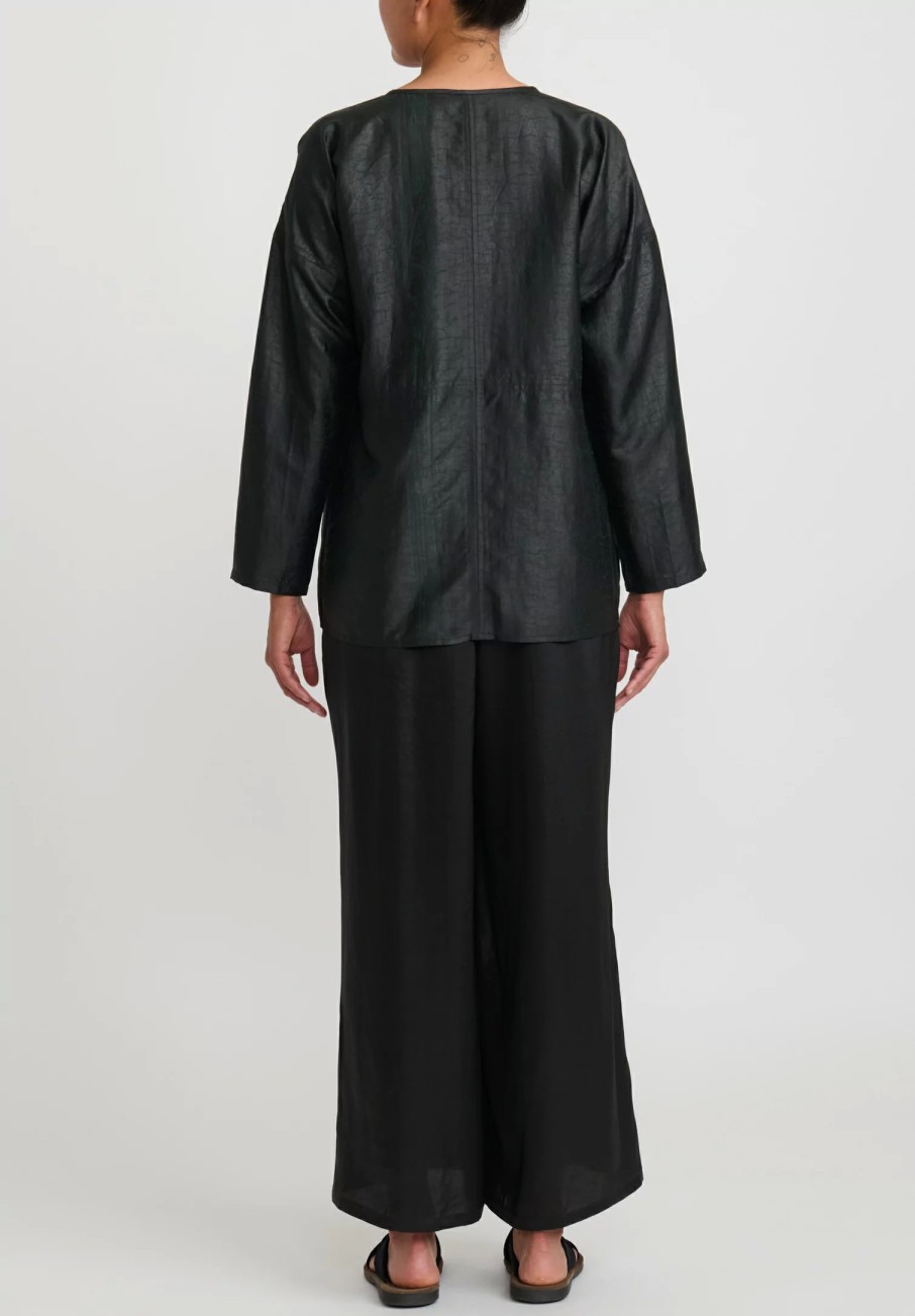 Noir Handmade Pants | Mud Silk Wide Pants In Black