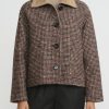 Nanna Pause Jackets | Baby Alpaca And Virgin Wool Enid Jacket In Camel Brown Houndstooth