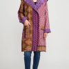 Mieko Mintz Jackets | 4-Layer Vintage Cotton Medium Pocket Coat In Purple, Brown & Black