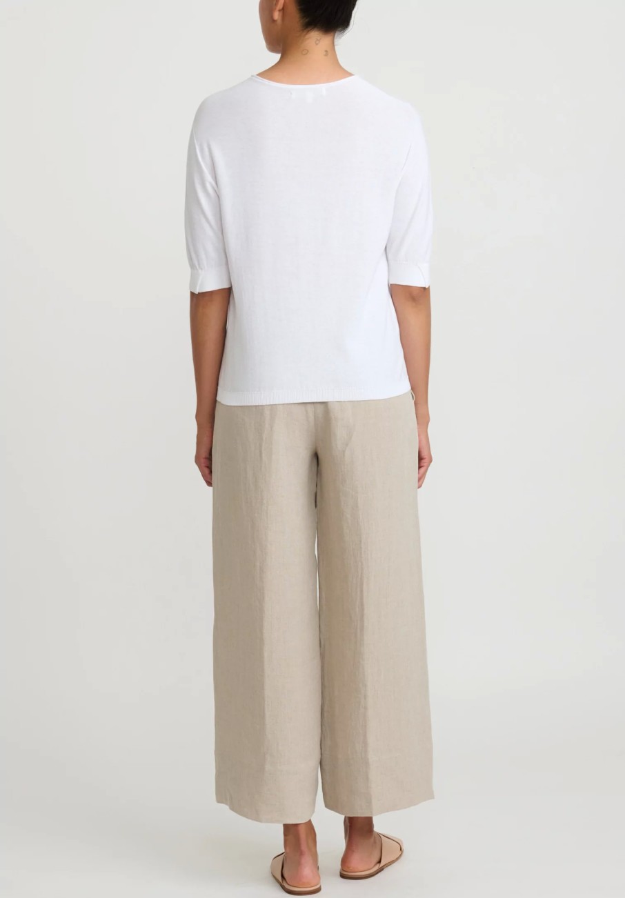 Antonelli Knitwear | Cotton Short Sleeve Platone Sweater In White