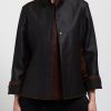 Sophie Hong One Of A Kind | Hand Dyed Mud Silk Smooth Tailored Jacket In Black