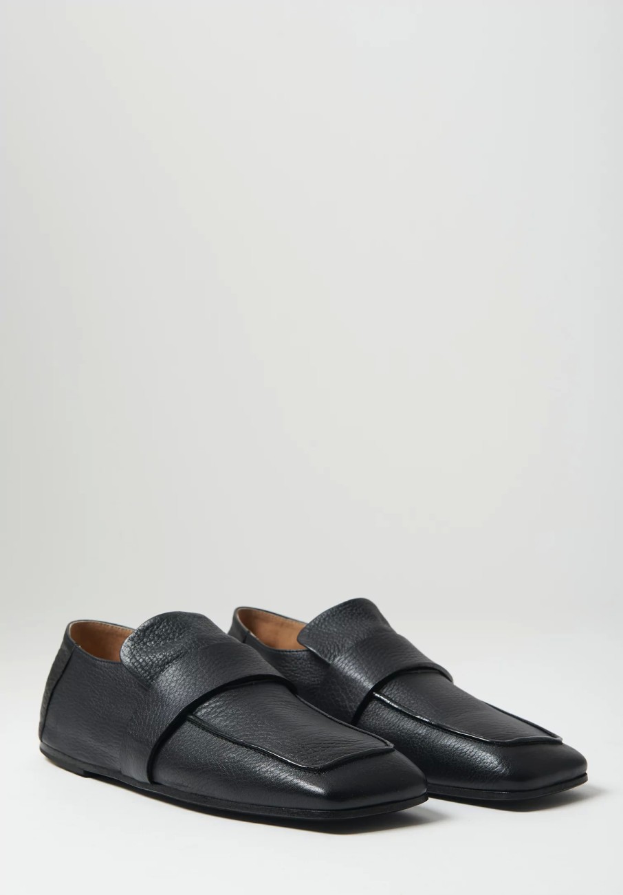 Marsèll Loafers & Slip-Ons | Leather Spatolona Square Toe Loafer In Black