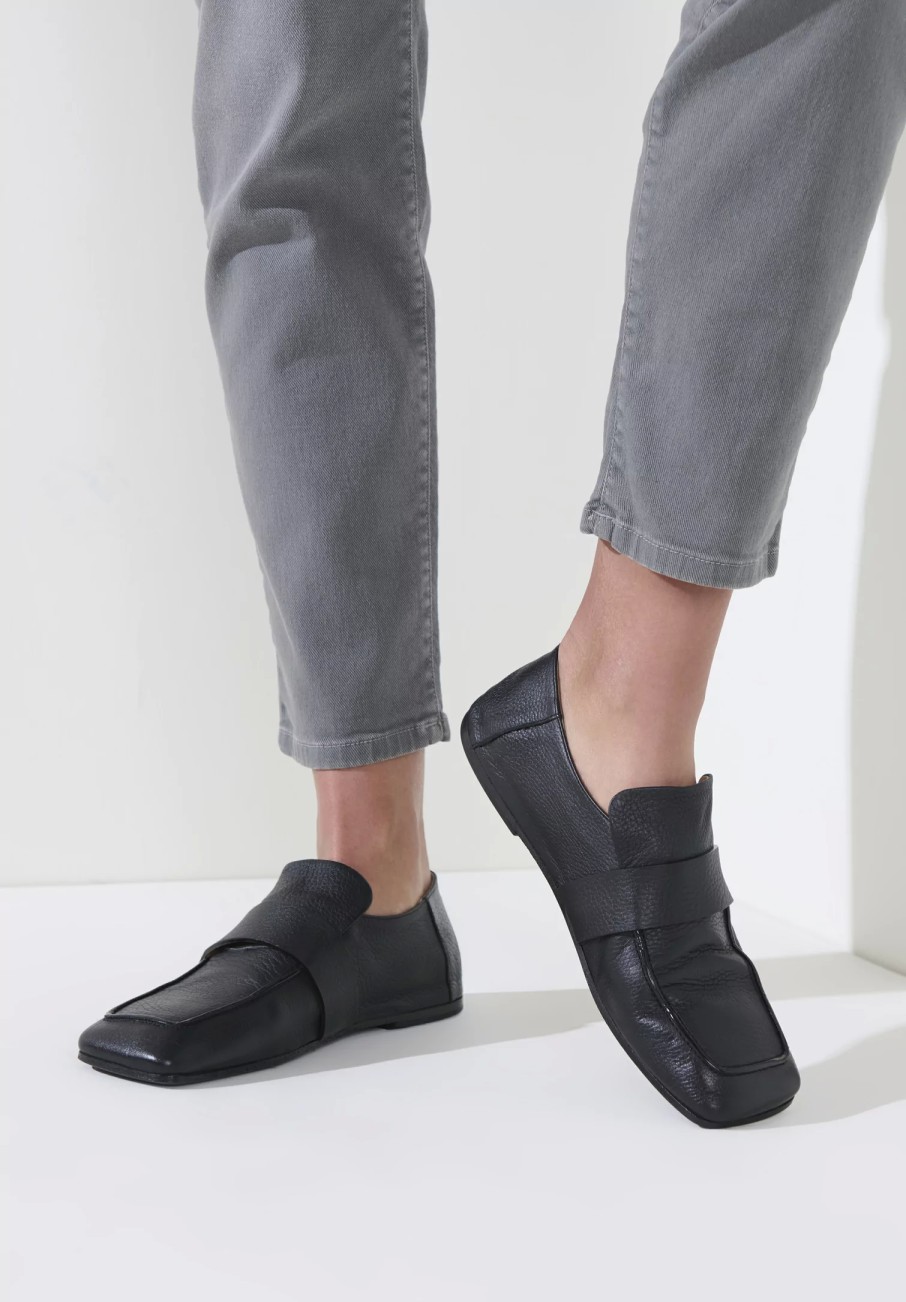 Marsèll Loafers & Slip-Ons | Leather Spatolona Square Toe Loafer In Black