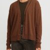 Uma Wang Knitwear | Cashmere Slit Neck Cardigan In Mustard Brown