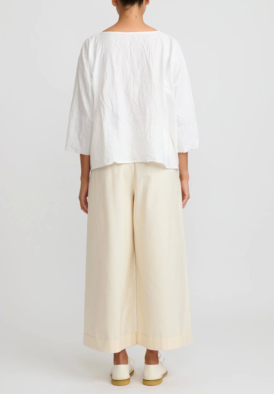 Daniela Gregis Pants | Cotton Pantalone Pigiama Pants In Panna Cream