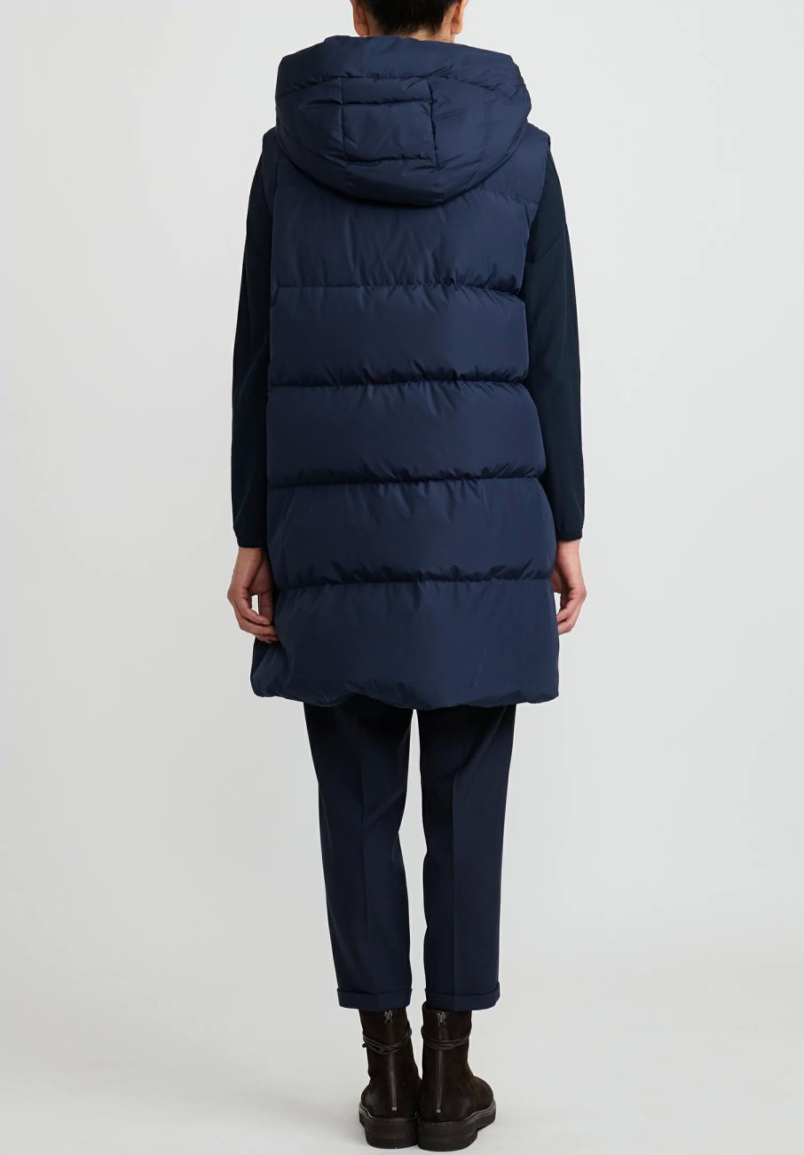 Antonelli Outerwear | Sleeveless ''Pinot'' Down Coat In Navy Blue