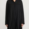 Rundholz Jackets | Button Up Pleated Wool Coat In Black