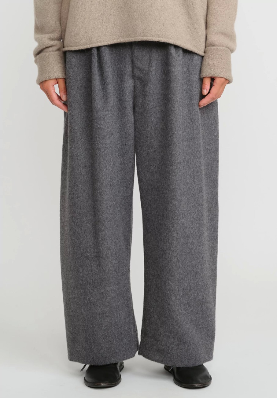 Lauren Manoogian Pants | Brushed Baby Alpaca And Merino Wool Pants In Charcoal Grey