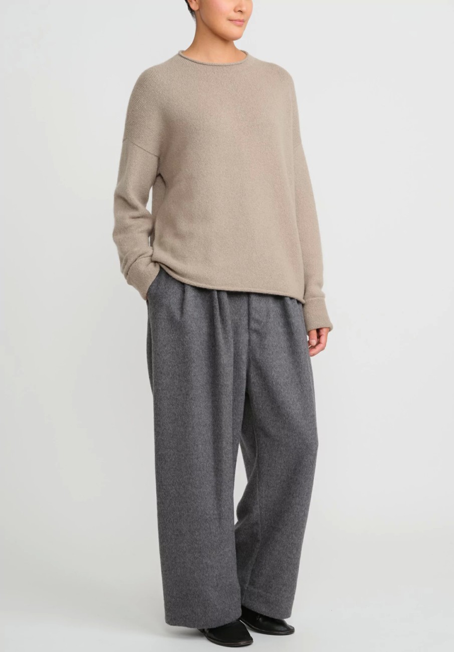 Lauren Manoogian Pants | Brushed Baby Alpaca And Merino Wool Pants In Charcoal Grey