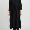 Kaval Dresses | Sea Island Typewriter Cotton Button Front Open Dress In Black