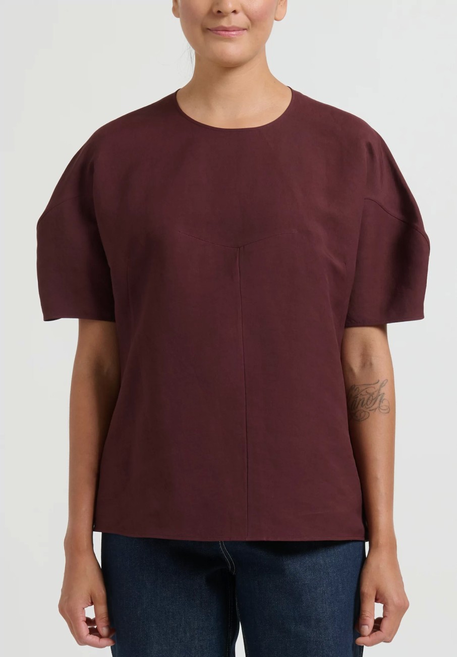 Jil Sander Tops | Washi Top In Chocolate Red-Brown