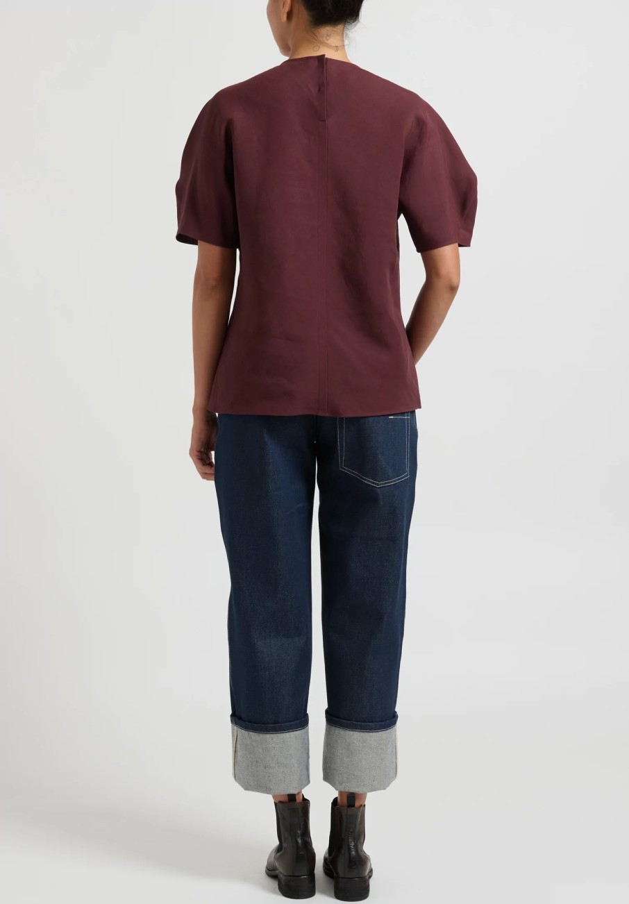 Jil Sander Tops | Washi Top In Chocolate Red-Brown