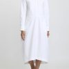 Jil Sander Dresses | Heavy Organic Cotton Poplin A-Line Midi Dress In Optic White