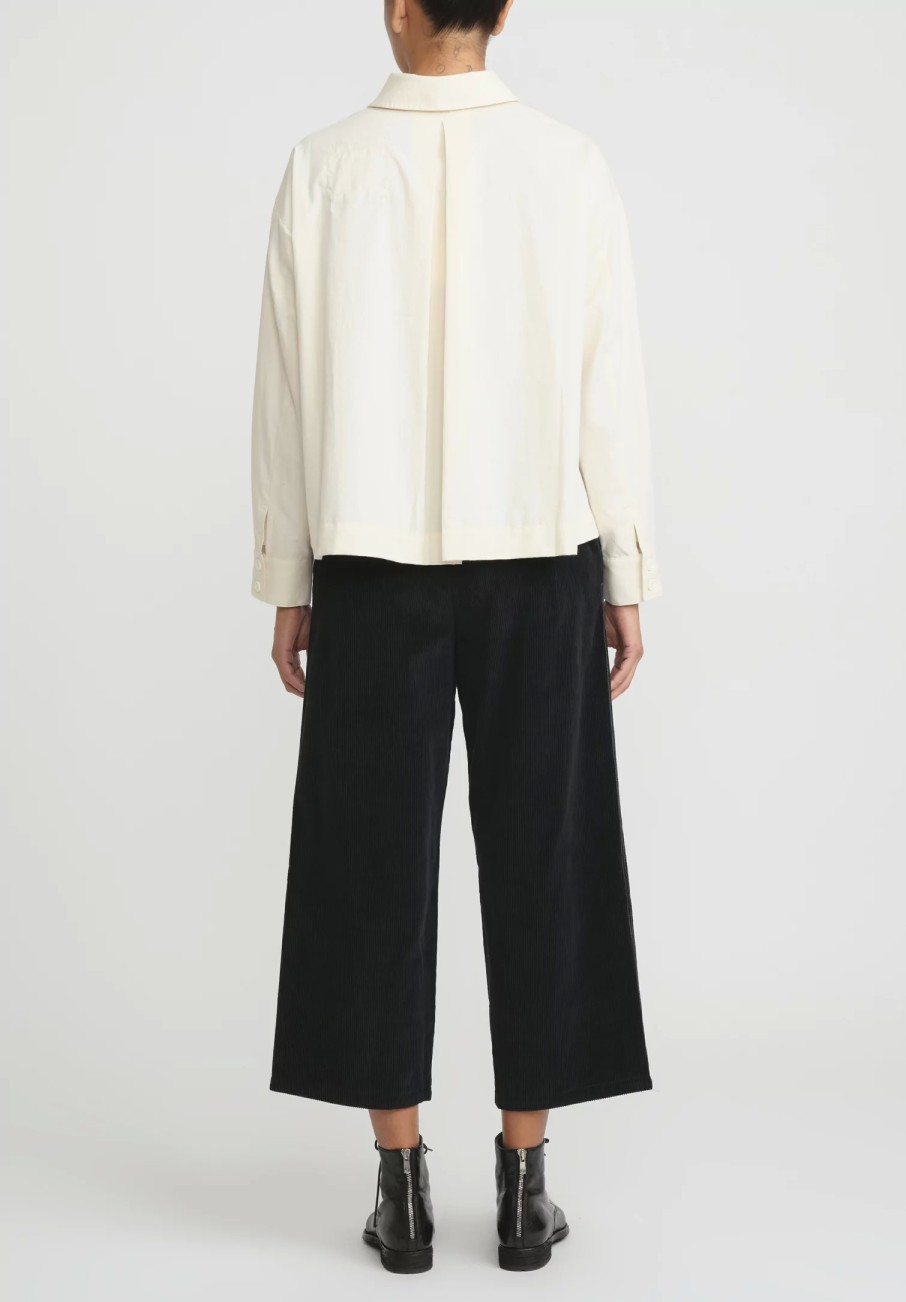 A Tentative Atelier Pants | Cotton Corduroy Roll Up Pants In Black