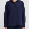 Casey Casey Shirts & Blouses | Paper Cotton Chloe Shirt In Navy Blue