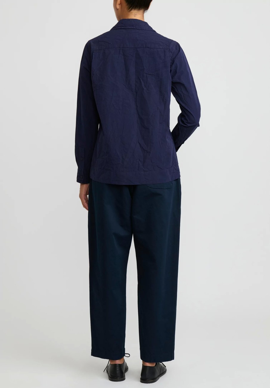 Casey Casey Shirts & Blouses | Paper Cotton Chloe Shirt In Navy Blue