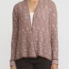 Lainey Keogh Knitwear | Cashmere Roll Neck Cardigan In Pecan & Ice Pink