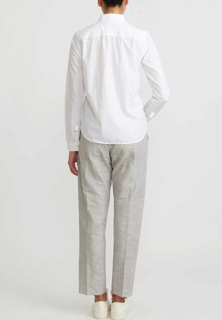 Bergfabel Shirts & Blouses | Washed Cotton Poplin Short ''Tyrol'' Shirt In White