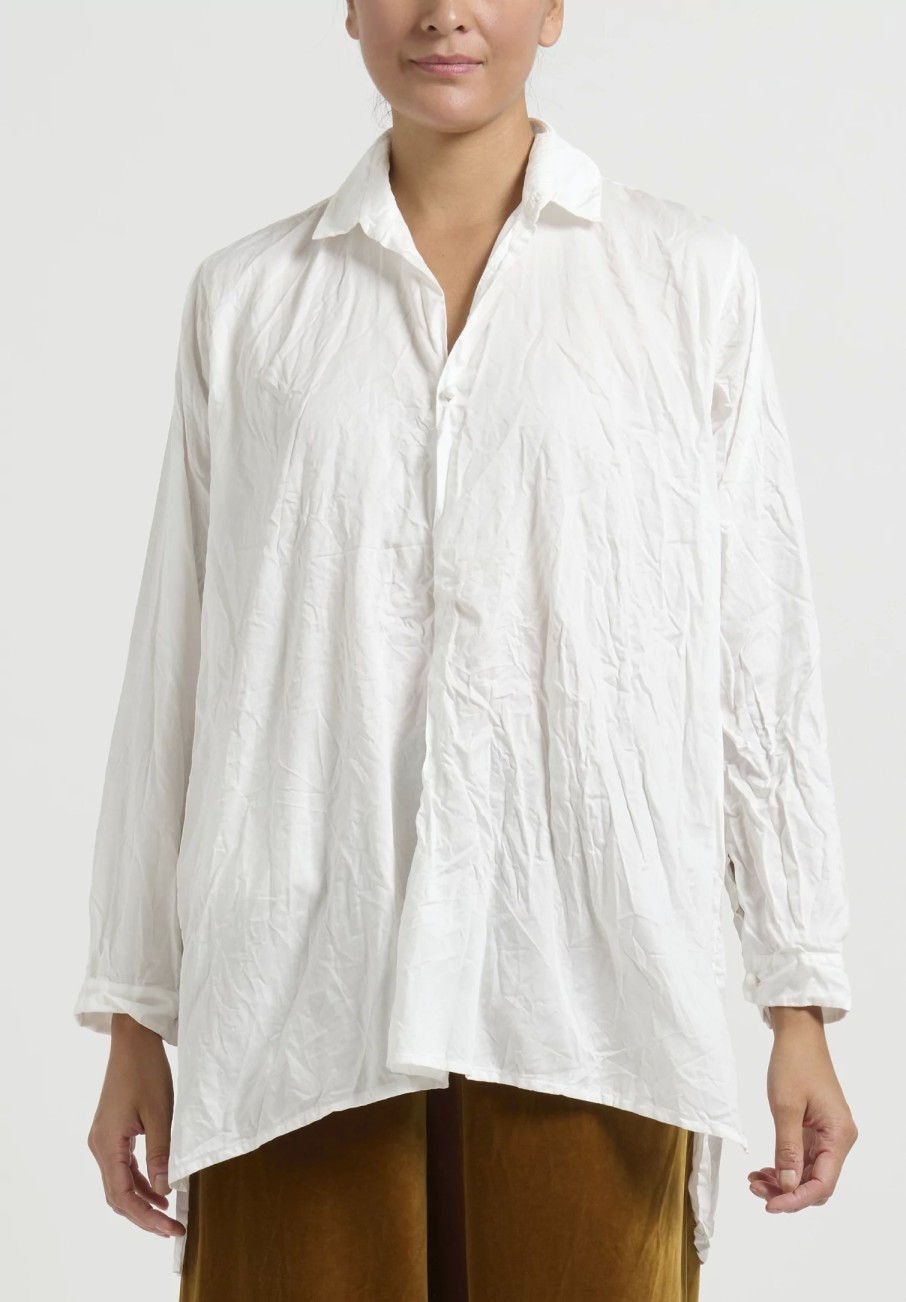 Daniela Gregis Shirts & Blouses | Cotton Fratello Larga ''Jeroni'' Top In Bianco White