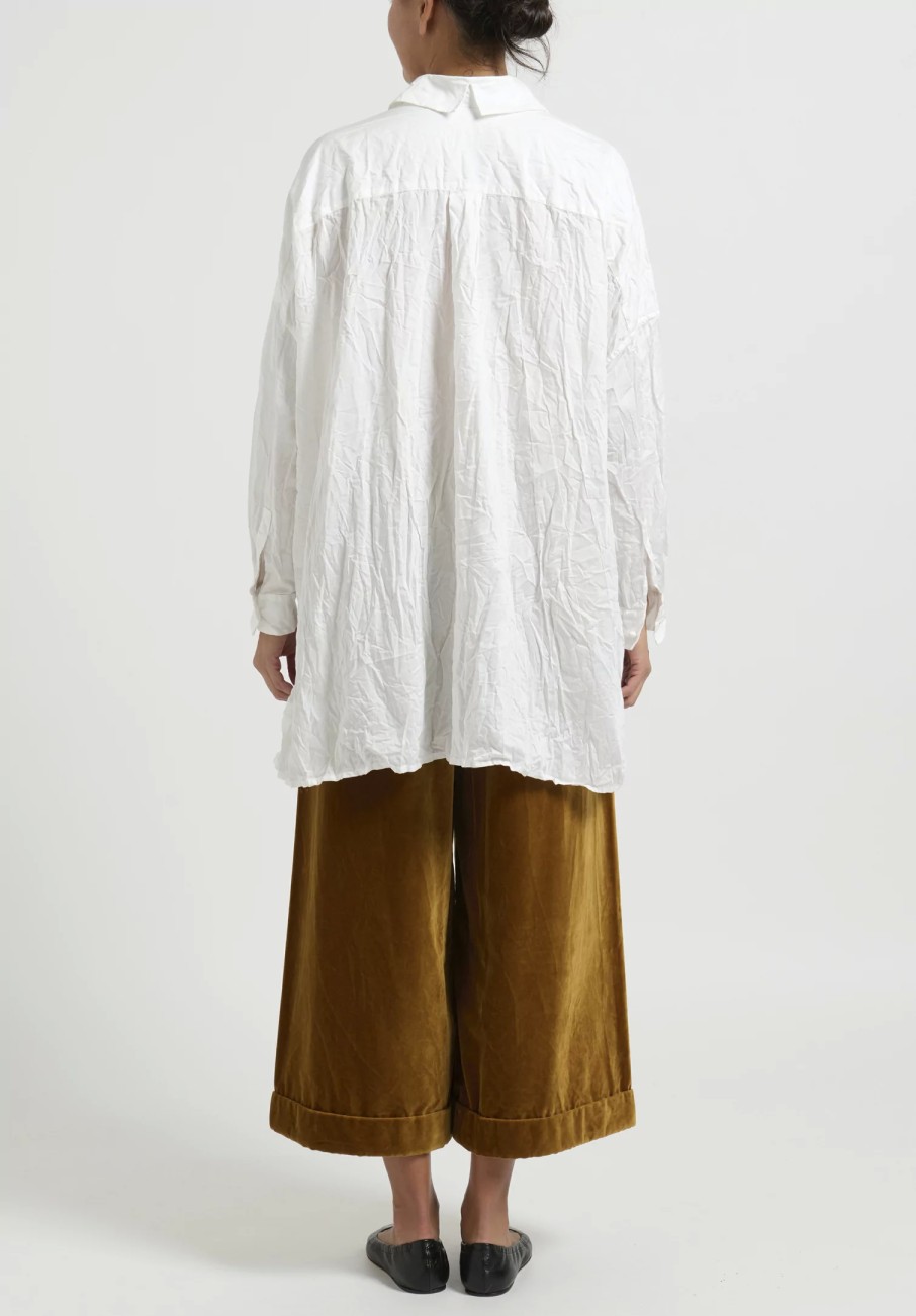 Daniela Gregis Shirts & Blouses | Crinkled Cotton ''More Jeroni'' Shirt In Bianco White