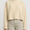 Lauren Manoogian Knitwear | Merino Wool Plush Rib Turtleneck Sweater In Alabaster White