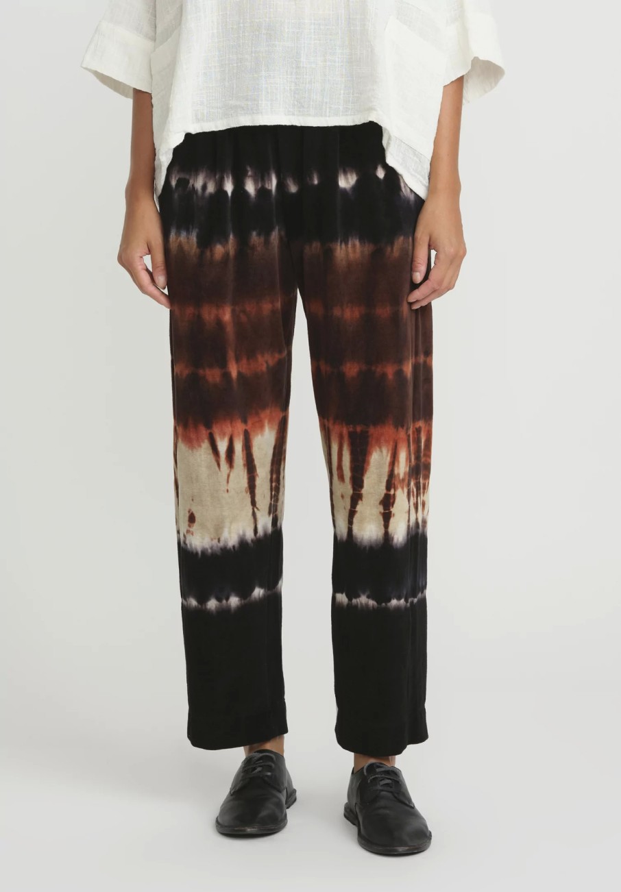 Gilda Midani Pants | Pattern Dyed Cotton Pajama Pants In Chocolate Brown Row