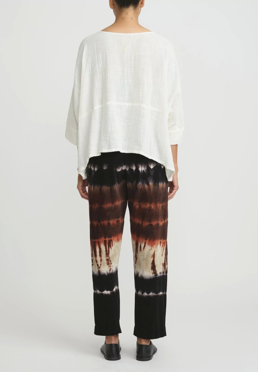 Gilda Midani Pants | Pattern Dyed Cotton Pajama Pants In Chocolate Brown Row